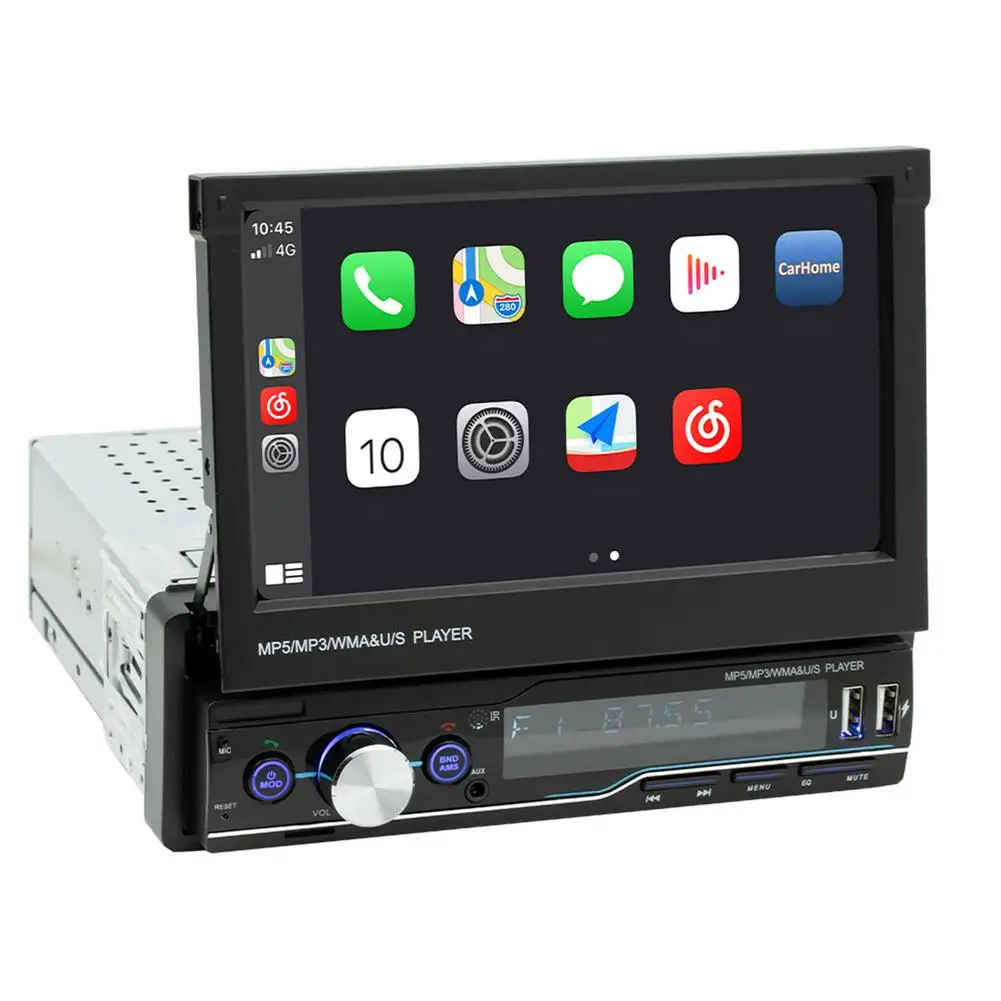 7 Inch Retractable 1 DIN Apple CarPlay Touch Screen Car Stereo MP5 Video Player AM/FM Autoradio BT5.0 USB TF AUX Head Unit
7 Inch Retractable 1 DIN Apple CarPlay Touch Screen Car Stereo MP5 Video Player AM/FM Autoradio BT5.0 USB TF AUX Head Unit