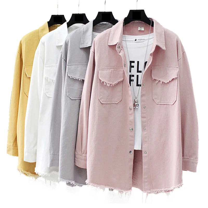 Spring Autumn New Long section lapel Tassel Denim Jackets women loose Casual Long Sleeve female's thin Basic Jacket Coats
Spring Autumn New Long section lapel Tassel Denim Jackets women loose Casual Long Sleeve female's thin Basic Jacket Coats