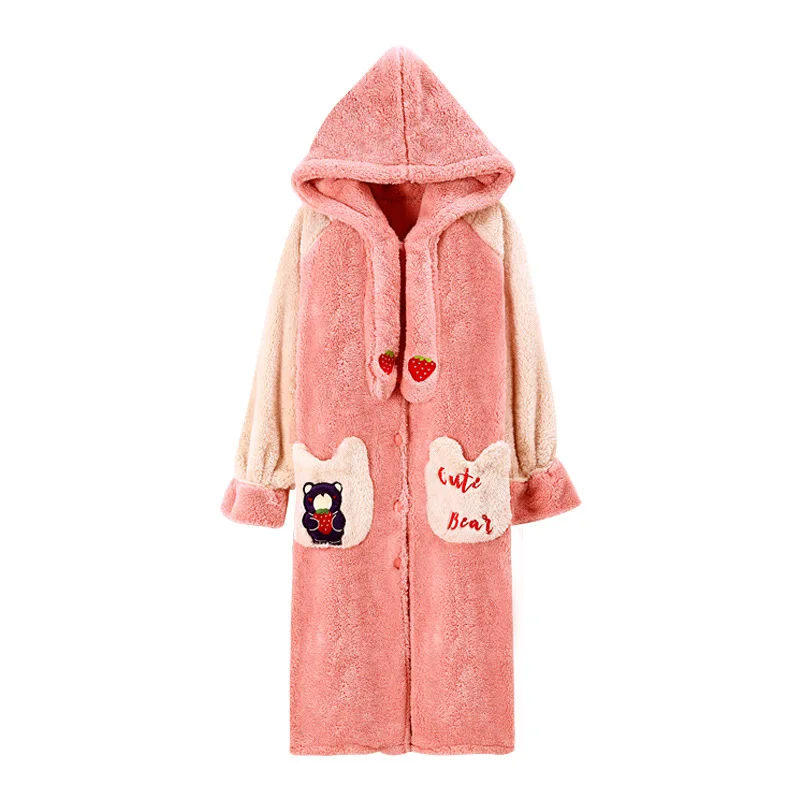 Pajamas women's autumn and winter new long-sleeved nightgown women's bathrobe coral fleece thickened flannel plush cute home ser
Pajamas women's autumn and winter new long-sleeved nightgown women's bathrobe coral fleece thickened flannel plush cute home ser