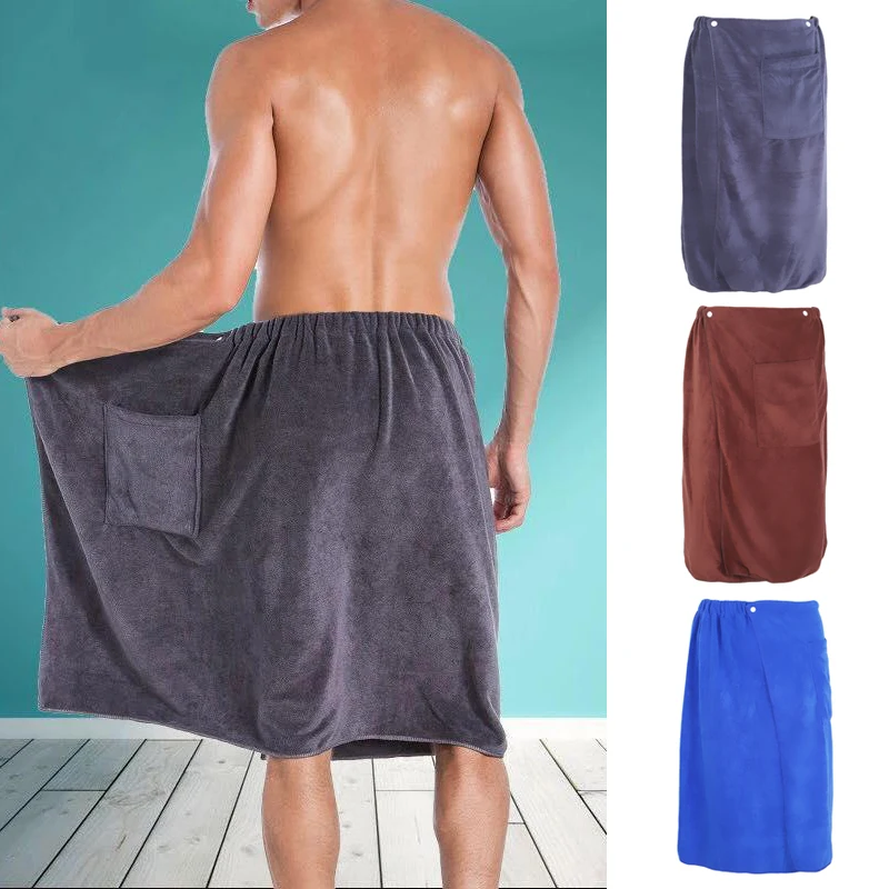 

Fashionable Men's Wearable Bath Towel Velcro Microfiber Belt Pocket Soft Home Outdoor Swimming Beach Towel