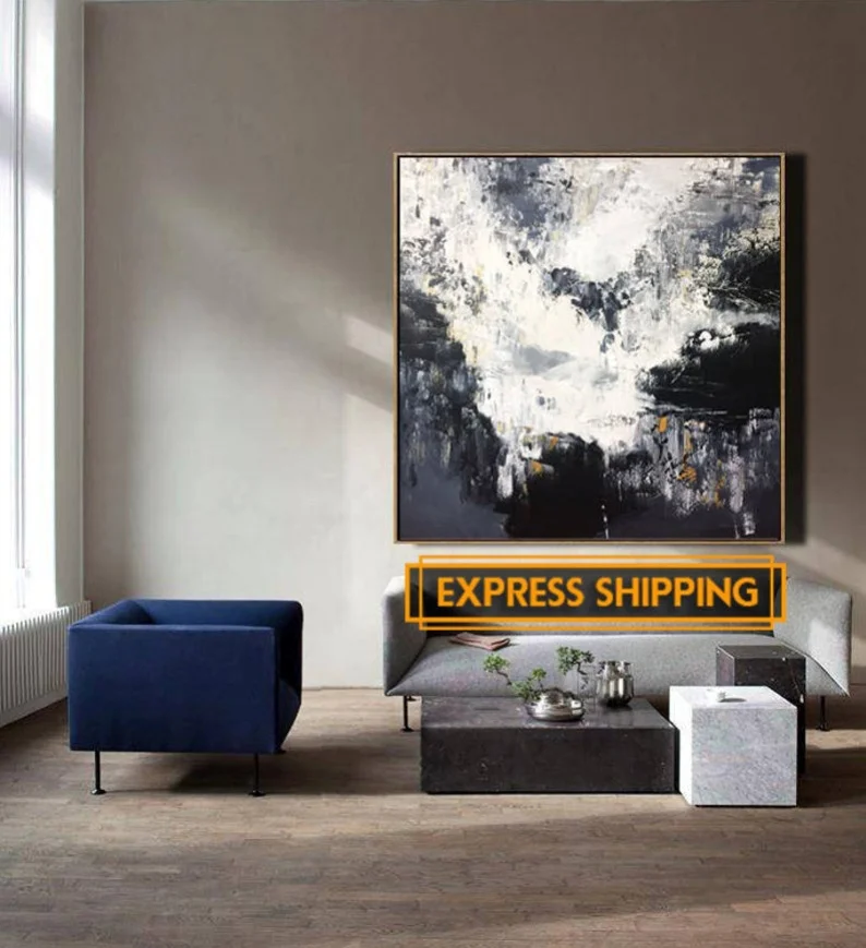 Black Painting Gray Painting Wall Art Canvas Oversize Painting Black And White Abstract Painting Large Abstract Oil Painting
Black Painting Gray Painting Wall Art Canvas Oversize Painting Black And White Abstract Painting Large Abstract Oil Painting