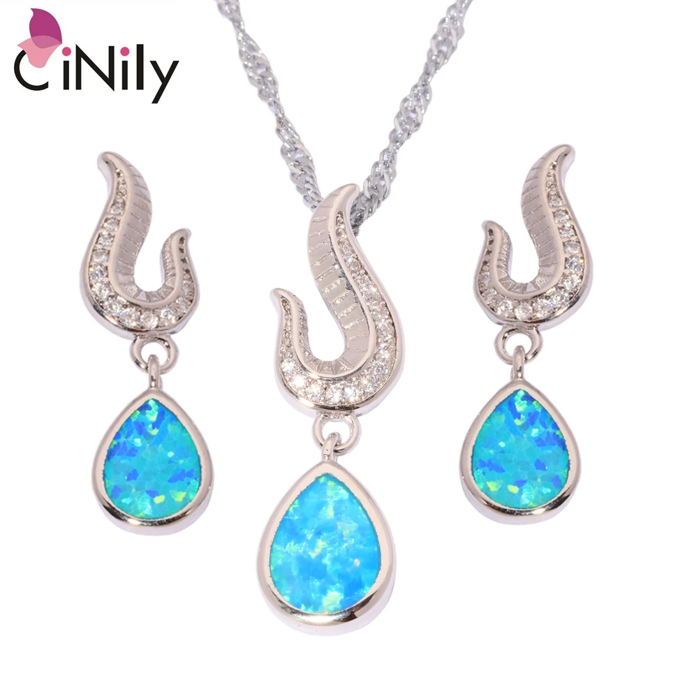 CiNily Created Blue White Fire Opal Cubic Zirconia Silver Plated Wholesale Women Jewelry Pendant Earrings Jewelry Set OT139-140
CiNily Created Blue White Fire Opal Cubic Zirconia Silver Plated Wholesale Women Jewelry Pendant Earrings Jewelry Set OT139-140