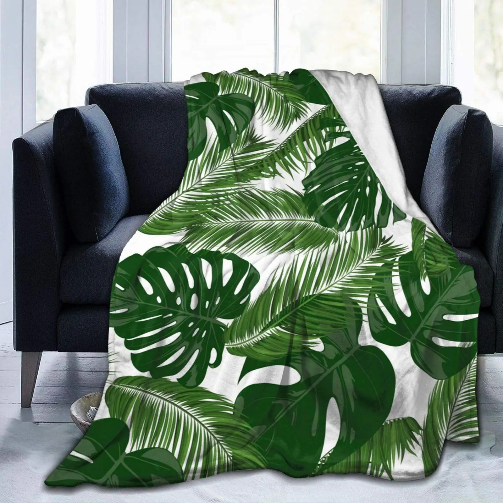 Lightweight Cozy Bed Blanket Palm Leaves Large Super Soft Throw Blanket 60"x80" Fleece Blanket fits Couch Sofa Bed for Kids Men
Lightweight Cozy Bed Blanket Palm Leaves Large Super Soft Throw Blanket 60"x80" Fleece Blanket fits Couch Sofa Bed for Kids Men