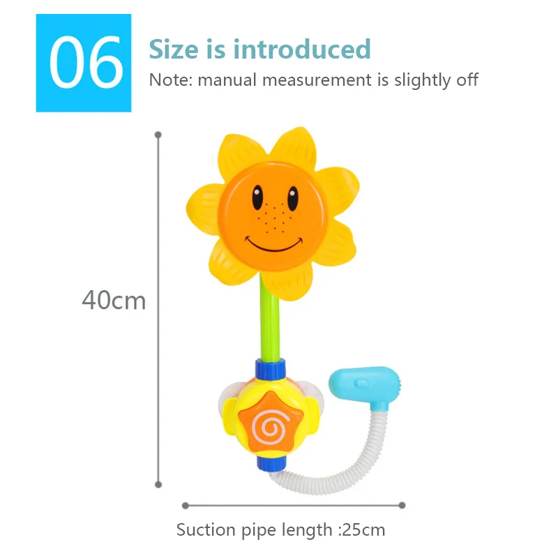 Baby Shower Bath Toys Cute Sunflower For Bathroom Baby Faucet Bathing Water Spray Tool Faucet Spray Water Swimming Bath Toy Gift
Baby Shower Bath Toys Cute Sunflower For Bathroom Baby Faucet Bathing Water Spray Tool Faucet Spray Water Swimming Bath Toy Gift