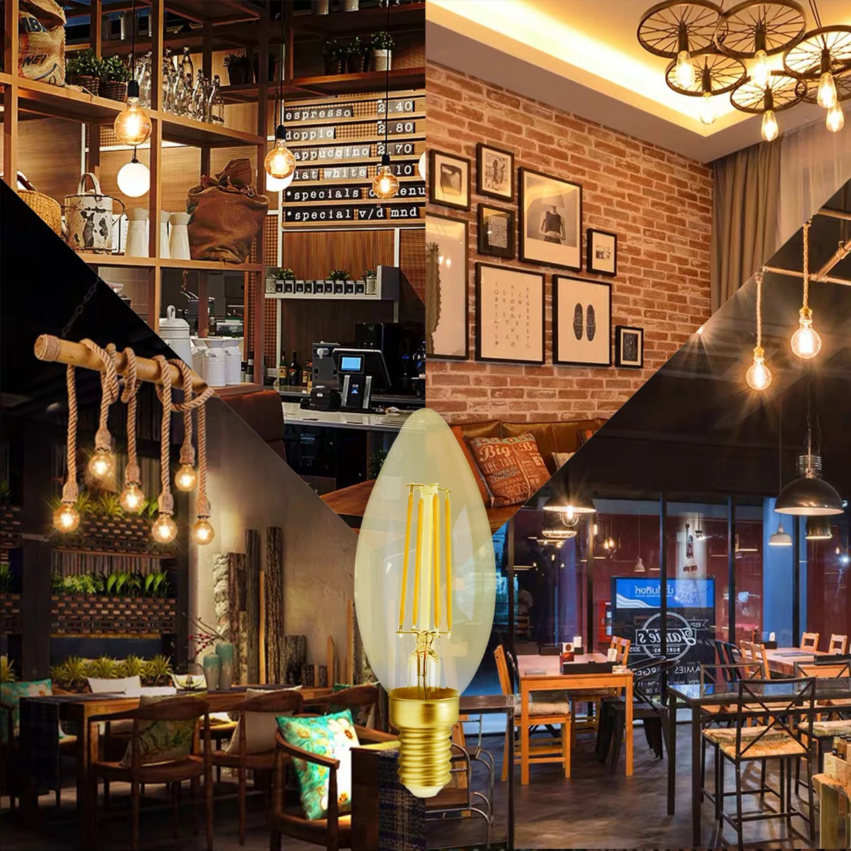 6pcs/Lot Filament Bulb C35 4W Retro Edison Bulb E14 Bombillas 220V-240V Vintage Lamp 2700K Home Decoration
6pcs/Lot Filament Bulb C35 4W Retro Edison Bulb E14 Bombillas 220V-240V Vintage Lamp 2700K Home Decoration