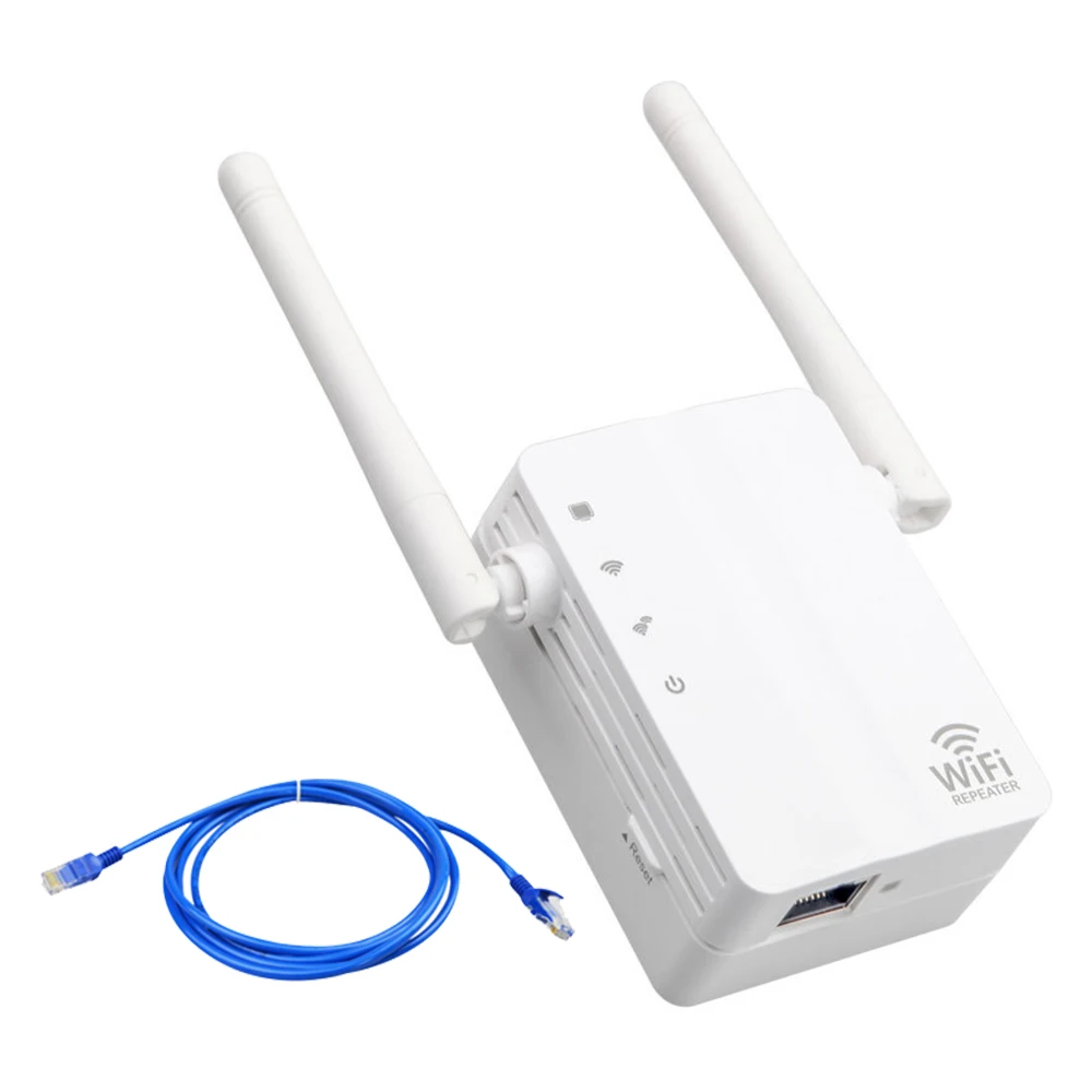 

Wireless WiFi Repeater with Bonus 1m Cable Signal Amplifier 802.11N/B/G 2 Antennas Range Extender 300Mbps Wifi Signal Booster