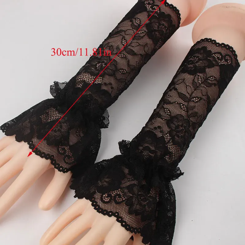 Sexy Lace Gloves Elastic Sleeve Long Fingerless Summer Driving Gloves Fashion Arm Sleeve Sunscreen Women Mittens Covered 
Sexy Lace Gloves Elastic Sleeve Long Fingerless Summer Driving Gloves Fashion Arm Sleeve Sunscreen Women Mittens Covered