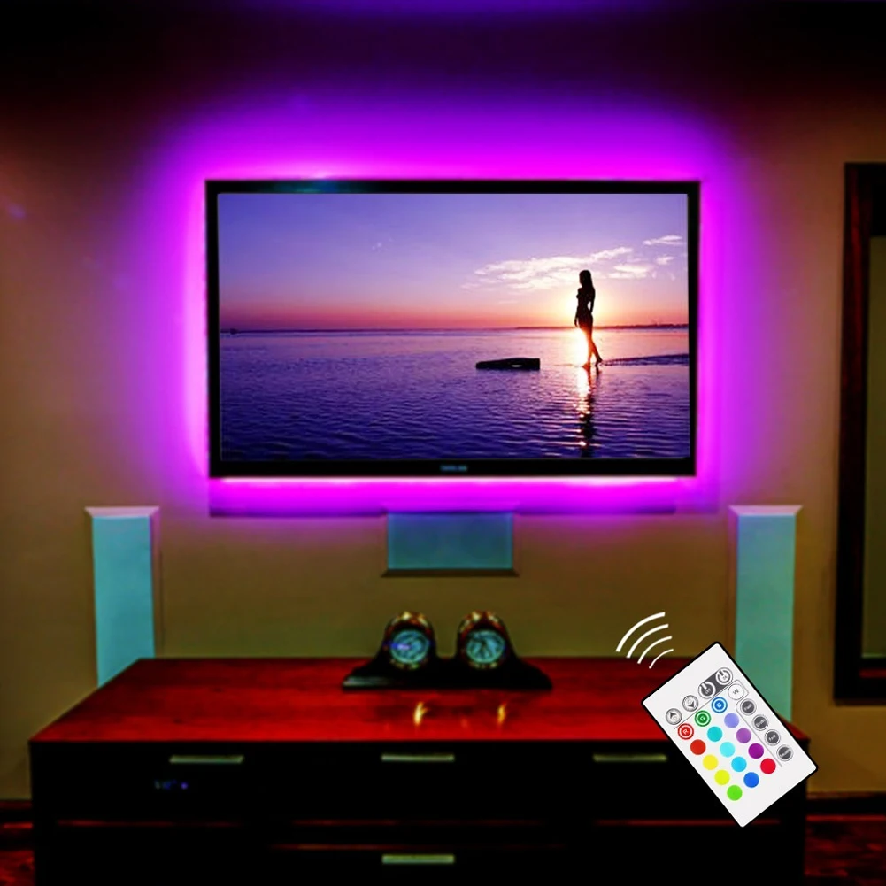 1m/2m/3m 5v 5050 60smd/m Rgb Led Strip Light Bar Tv Back Lighting Kit+usb 24 Key Remot Control Application Atmosphere Decoration
1m/2m/3m 5v 5050 60smd/m Rgb Led Strip Light Bar Tv Back Lighting Kit+usb 24 Key Remot Control Application Atmosphere Decoration