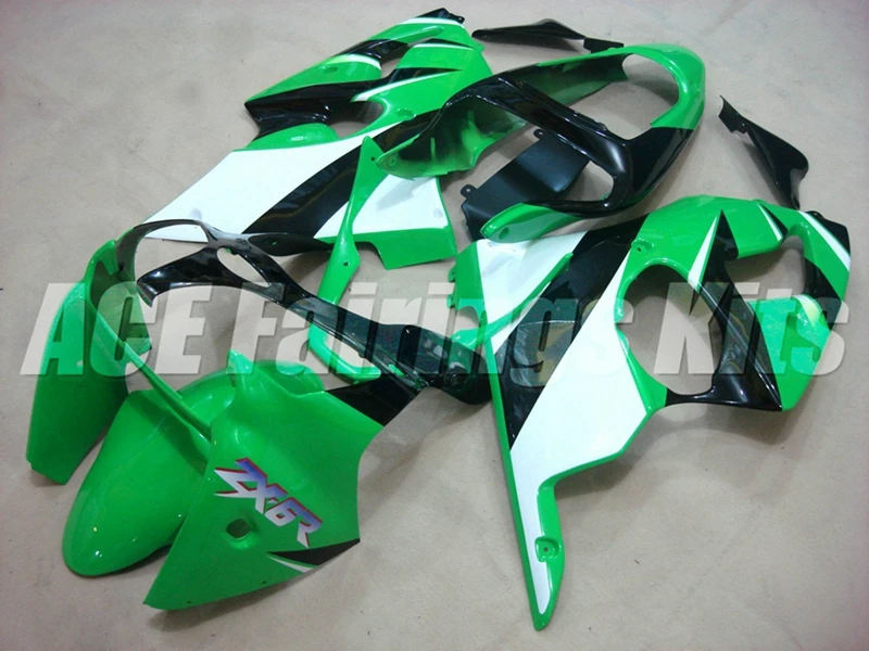 New ABS Motorcycle Whole Fairings kit Fit for Kawasaki Ninja ZX-6R ZX6R 636 2000 2001 2002 00 01 02 bodywork set white green FR 
New ABS Motorcycle Whole Fairings kit Fit for Kawasaki Ninja ZX-6R ZX6R 636 2000 2001 2002 00 01 02 bodywork set white green FR