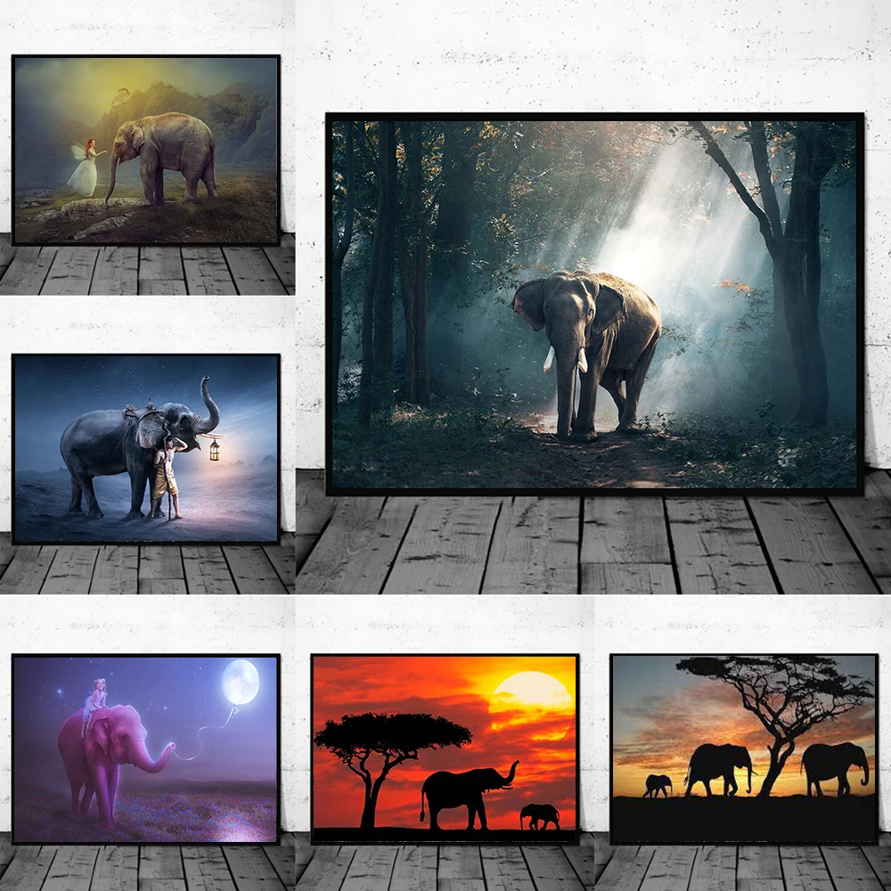 Elephant Family Canvas Painting Animal Posters Oil Painting Printed On Canvas Wall Art Pictures for Living Room Hoom Decor Gift
Elephant Family Canvas Painting Animal Posters Oil Painting Printed On Canvas Wall Art Pictures for Living Room Hoom Decor Gift