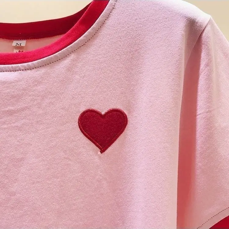 2021 summer clothes all-match Korean love embroidery student t-shirt simple cotton top Girls' short-sleeved t-shirt P4238
2021 summer clothes all-match Korean love embroidery student t-shirt simple cotton top Girls' short-sleeved t-shirt P4238