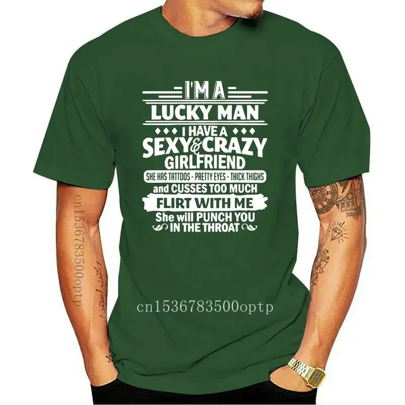 New I Am A Lucky Man I Have A Sexy And Crazy Girlfriend She Has Tattoos Pretty Eyes Thick Thighs T-Shirts
New I Am A Lucky Man I Have A Sexy And Crazy Girlfriend She Has Tattoos Pretty Eyes Thick Thighs T-Shirts
