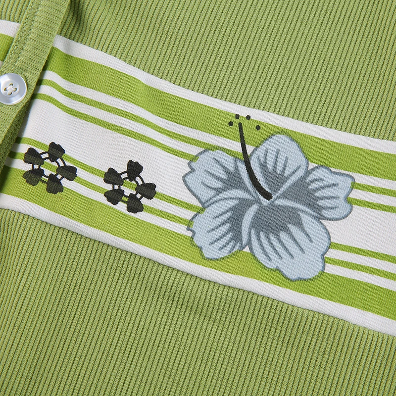 Floral Print Y2K Cute Korean Cropped Tops Summer Casual Korean Striped Print Shirts Harajuku Vintage Sexy Tshirts Cuteandpsycho
Floral Print Y2K Cute Korean Cropped Tops Summer Casual Korean Striped Print Shirts Harajuku Vintage Sexy Tshirts Cuteandpsycho