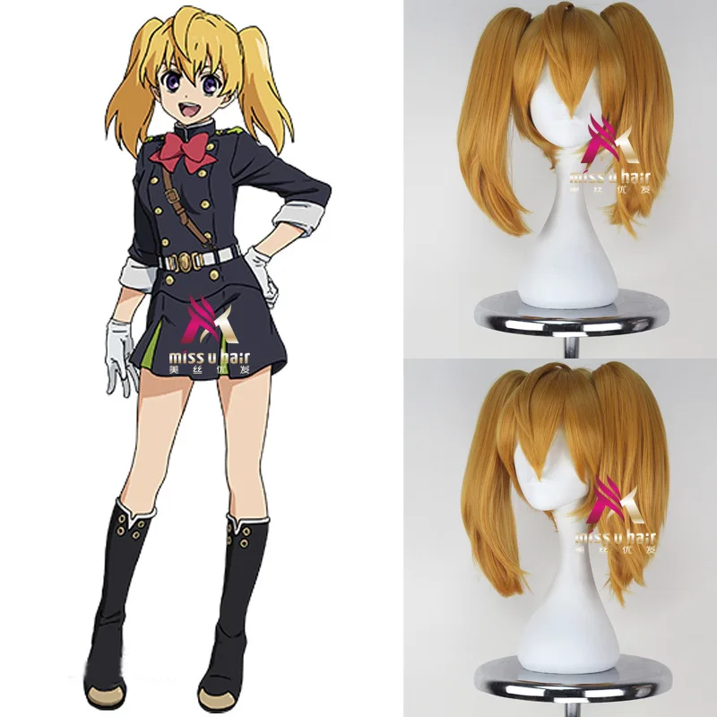 party halloween Mitsuba Sangu Seraph of the end Wigs Gold Heat Resistant Synthetic Hair Perucas Cosplay Wig + Wig Cap
party halloween Mitsuba Sangu Seraph of the end Wigs Gold Heat Resistant Synthetic Hair Perucas Cosplay Wig + Wig Cap