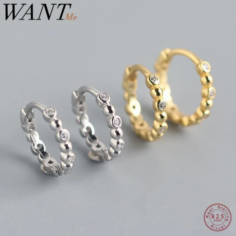 WANTME Fashion Korean Minimalist Round Zircon Bead Ear Hoop Mini Stud Earrings for Women Real 100% Sterling Silver Jewelry Gift
WANTME Fashion Korean Minimalist Round Zircon Bead Ear Hoop Mini Stud Earrings for Women Real 100% Sterling Silver Jewelry Gift
