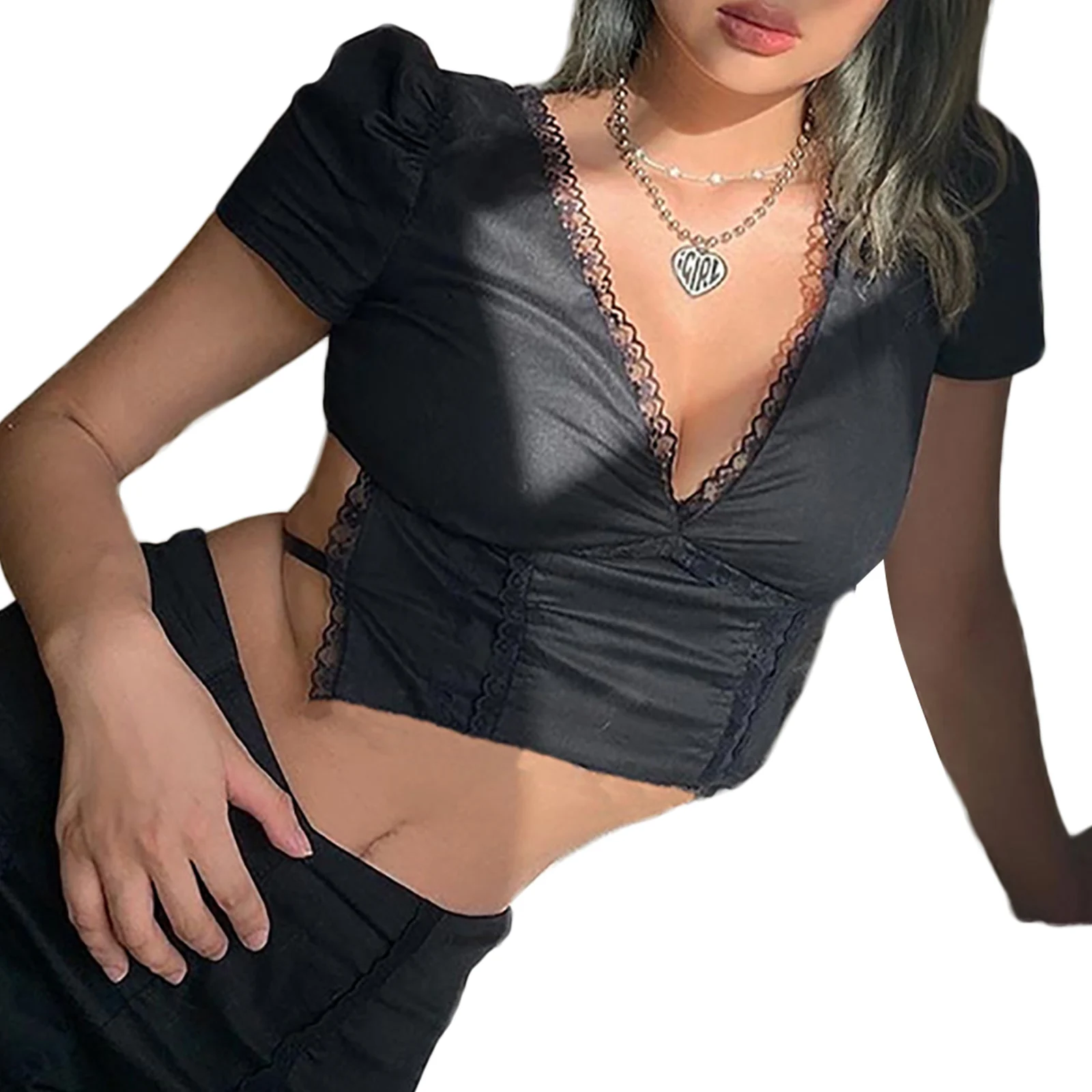 2021 Ladies’s Summer New Casual Short Sleeve T-shirt Fashion Solid Color Flounce V-neck Bandage Slim Fit Exposed Navel Tops
2021 Ladies’s Summer New Casual Short Sleeve T-shirt Fashion Solid Color Flounce V-neck Bandage Slim Fit Exposed Navel Tops