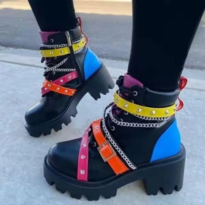 Winter New Products Women Fashion Chain Zipper Rivet Decoration Pu Martin Boots Thick Sole Comfortable Hot Women Boots 5KE309
Winter New Products Women Fashion Chain Zipper Rivet Decoration Pu Martin Boots Thick Sole Comfortable Hot Women Boots 5KE309