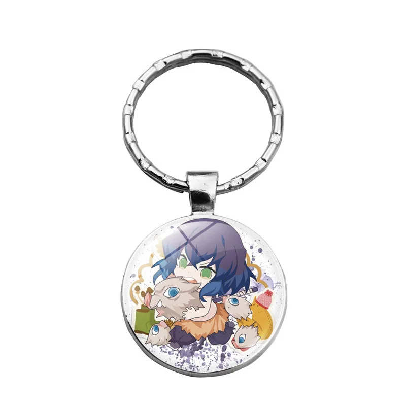 Japanese Anime Demon Slayer Sword Key Chain Cosplay Katana Ghost Blade Glass Ball Pendant Rings Bag gifts key chains | Украшения и