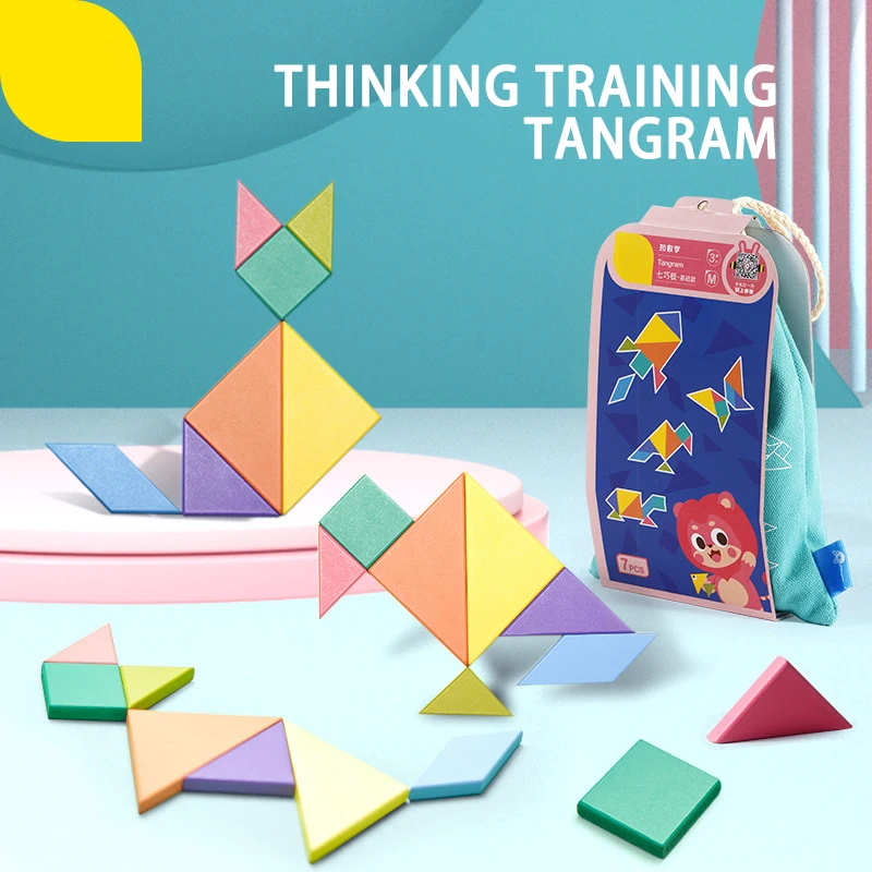 Children's Creative Tangram Puzzle Classic Geometric Shape Baby Preschool Early Education Educational Toys | Игрушки и хобби