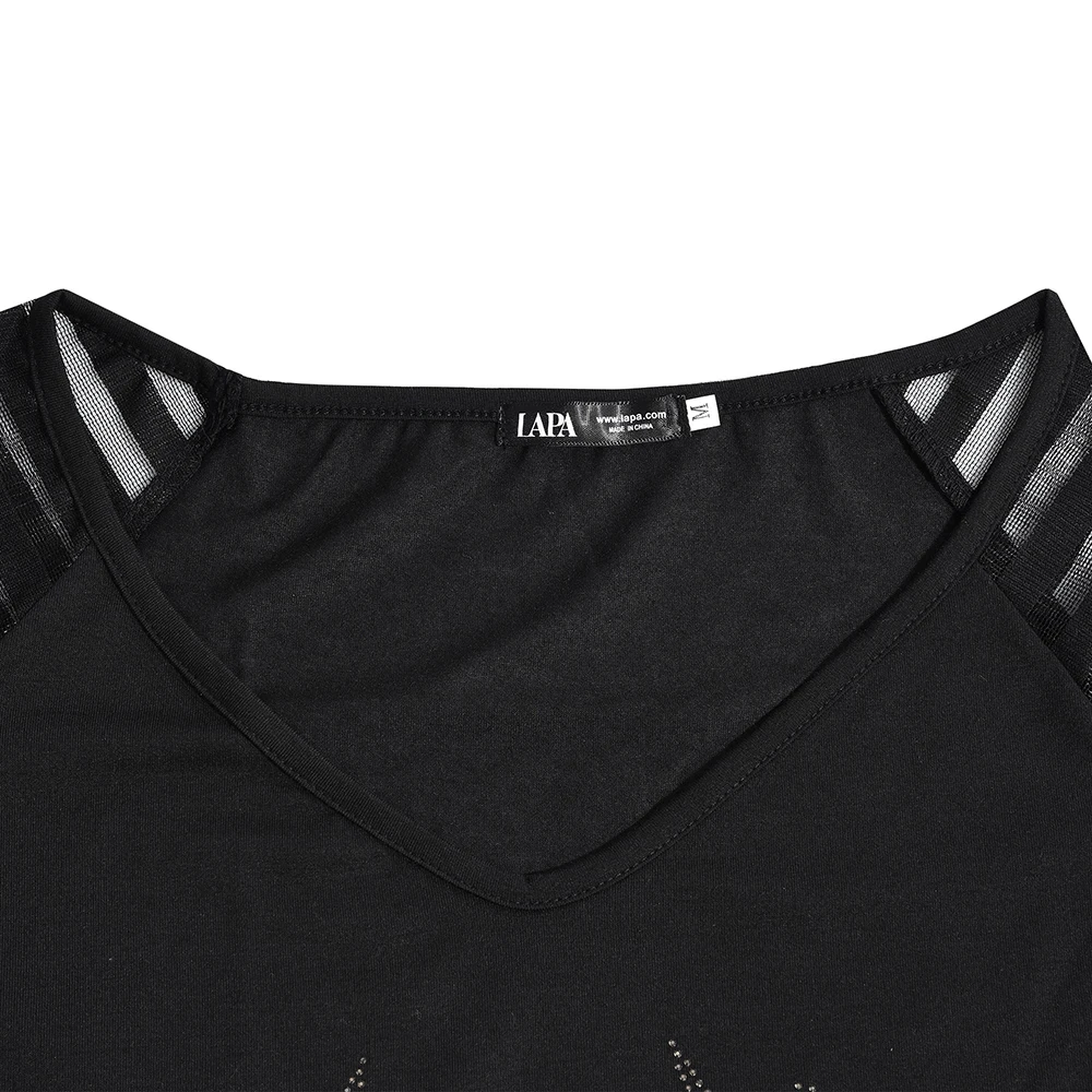 Женские сексуальные футболки с длинным рукавом топы со стразами прозрачные
