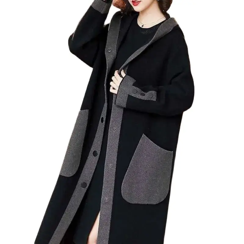 Woolen Coat Women's Long 2022Autumn Winter New Jacket High-End Loose Overcoat Female Hooded Thick Wool Outwear Ladies
Woolen Coat Women's Long 2022Autumn Winter New Jacket High-End Loose Overcoat Female Hooded Thick Wool Outwear Ladies