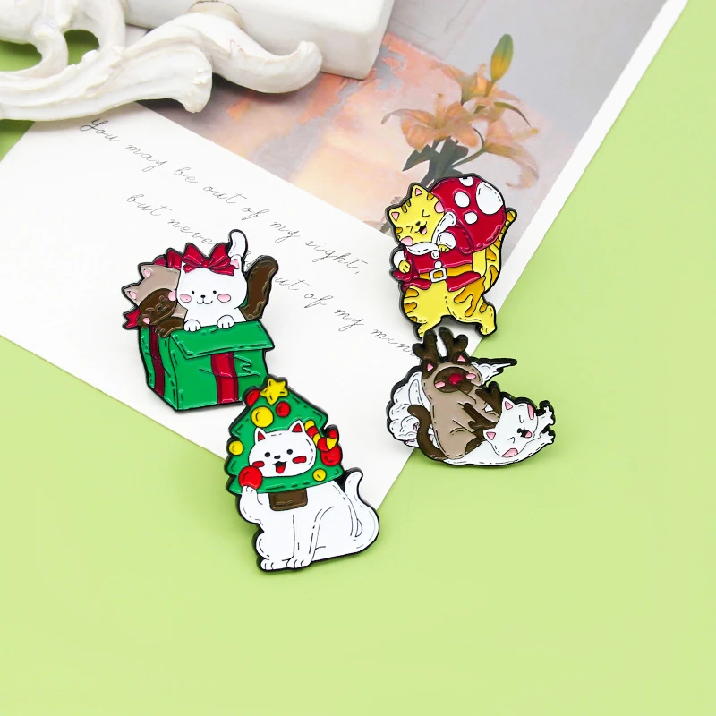 Cartoon Christmas Series Enamel Pins Reindeer Catching Cat Brooch Lapel Pins Clothes Badge Jewelry Gifts for Friends Wholesale
Cartoon Christmas Series Enamel Pins Reindeer Catching Cat Brooch Lapel Pins Clothes Badge Jewelry Gifts for Friends Wholesale