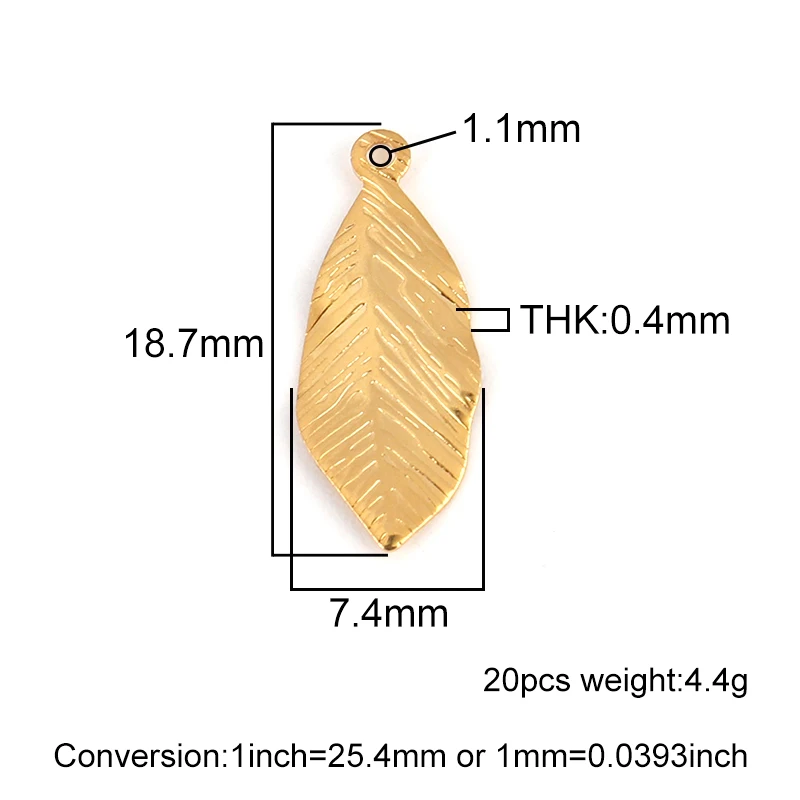 20pcs Stainless Steel Leaves Shape Pendant Jewelry Leaf Charms Pendant For DIY Handmade Fitting DIY Accessories Jewelry Making
20pcs Stainless Steel Leaves Shape Pendant Jewelry Leaf Charms Pendant For DIY Handmade Fitting DIY Accessories Jewelry Making