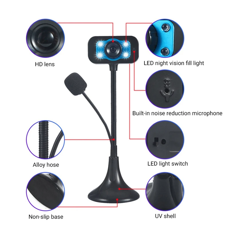 Web Camera USB High Definition Webcam 4 Led Web Cam with MIC Desktop for Skype Youtube Computer PC Laptop
Web Camera USB High Definition Webcam 4 Led Web Cam with MIC Desktop for Skype Youtube Computer PC Laptop