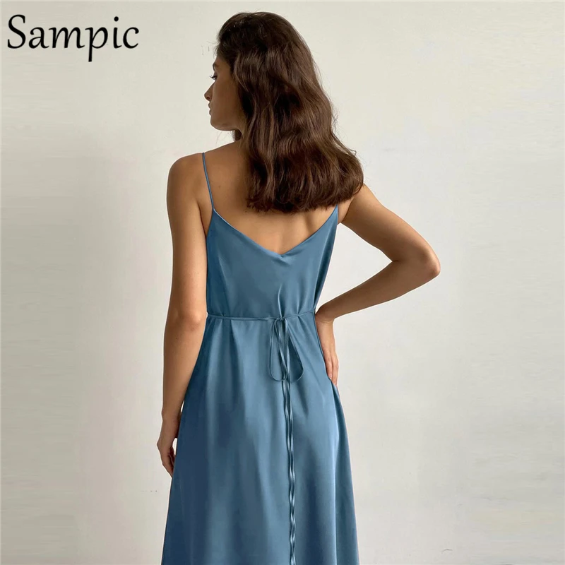 Sampic Off Shoulder V Neck Spaghetti Strap Women Stain Long A-Line Dress Party 2021 Summer Backless Ladies Bandage Elegant Dress
Sampic Off Shoulder V Neck Spaghetti Strap Women Stain Long A-Line Dress Party 2021 Summer Backless Ladies Bandage Elegant Dress