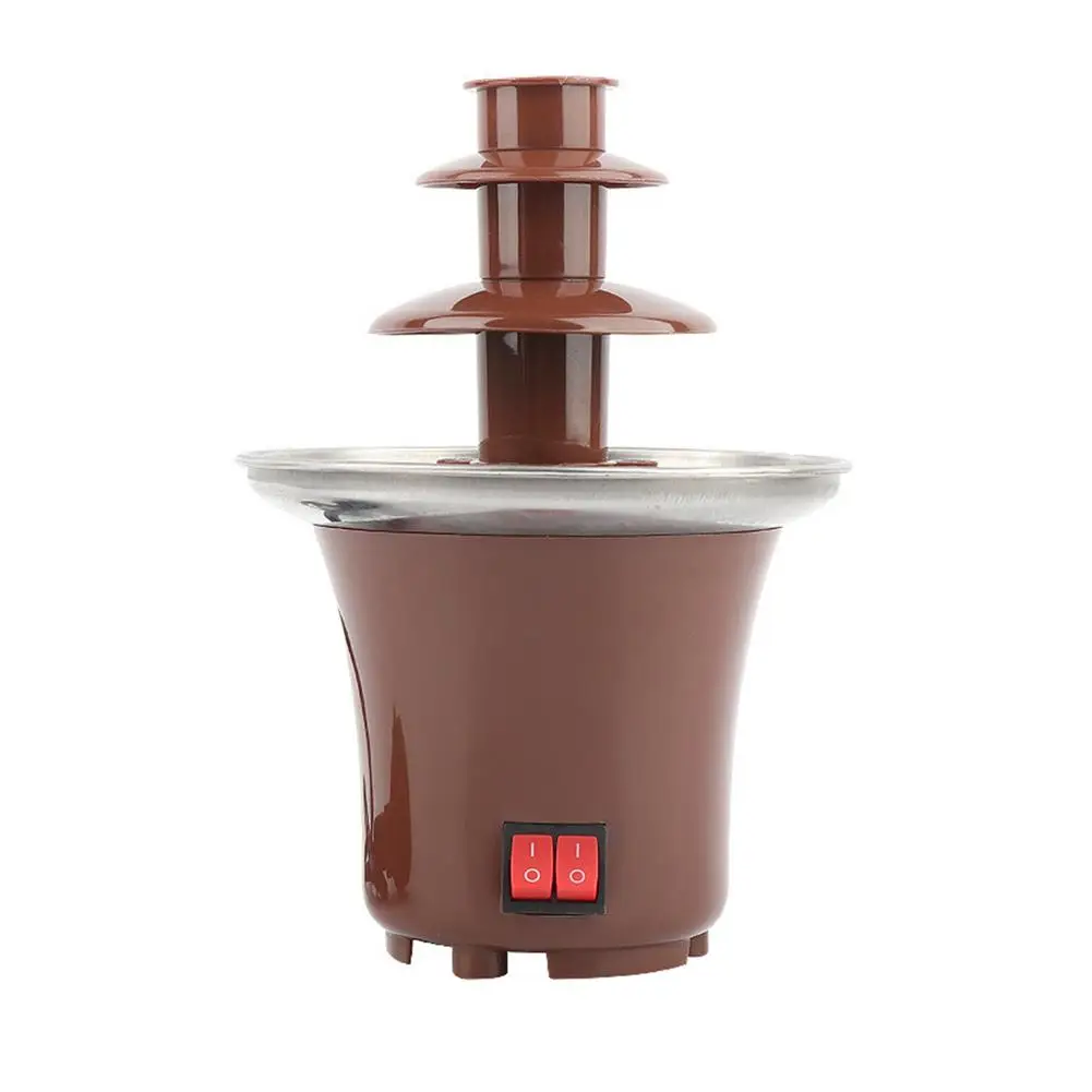 

Chocolate Fondue Fountain Three Layers Chocolate Melt With Heating DIY Melt Waterfall Pot Melting Tower For Chocolate BBQ Sauce