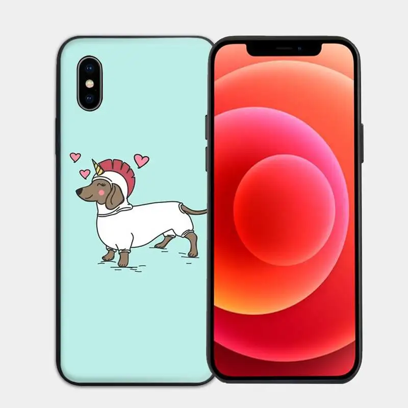 Cartoon Dachshund Sausage Dog Phone Case for iphone 6s 7 8 plus xr xs 11 12pro max mini case