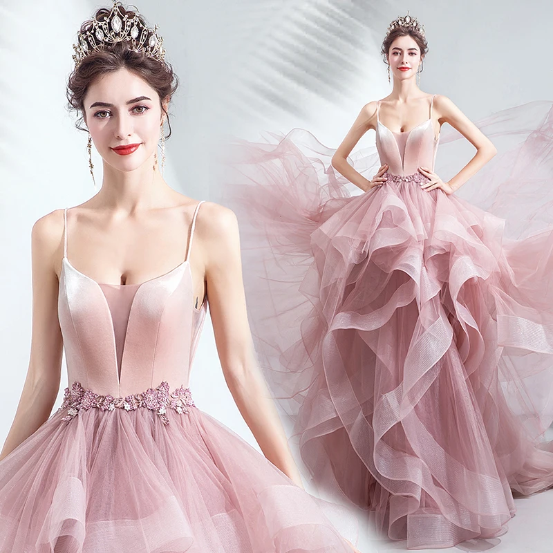 SSYFashion New Sweet Pink Evening Dress Sexy V-neck Sleeveless Sweep Train Puff Gown Long Prom Formal Dresses Vestido De Noche
SSYFashion New Sweet Pink Evening Dress Sexy V-neck Sleeveless Sweep Train Puff Gown Long Prom Formal Dresses Vestido De Noche