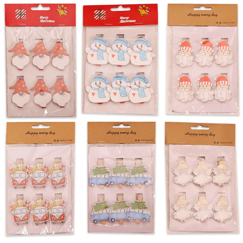 6PCS Christmas Santa Claus&Angle&Snowman Wooden Clip DIY Craft Xmas Tree Ornament Kids Gift Decor Home Photo Wall Supplies
6PCS Christmas Santa Claus&Angle&Snowman Wooden Clip DIY Craft Xmas Tree Ornament Kids Gift Decor Home Photo Wall Supplies