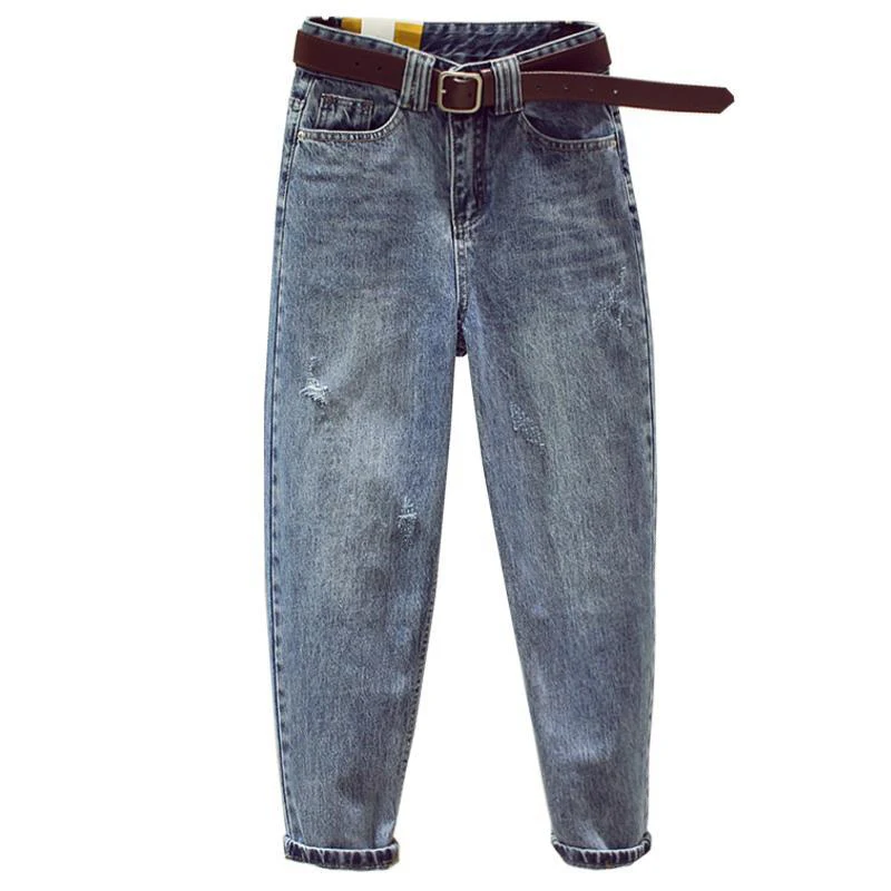 2020 Spring Summer New Korea Fashion Women High Waist Loose Ripped Jeans Vintage Blue Casual Cotton Denim Harem Pants
2020 Spring Summer New Korea Fashion Women High Waist Loose Ripped Jeans Vintage Blue Casual Cotton Denim Harem Pants