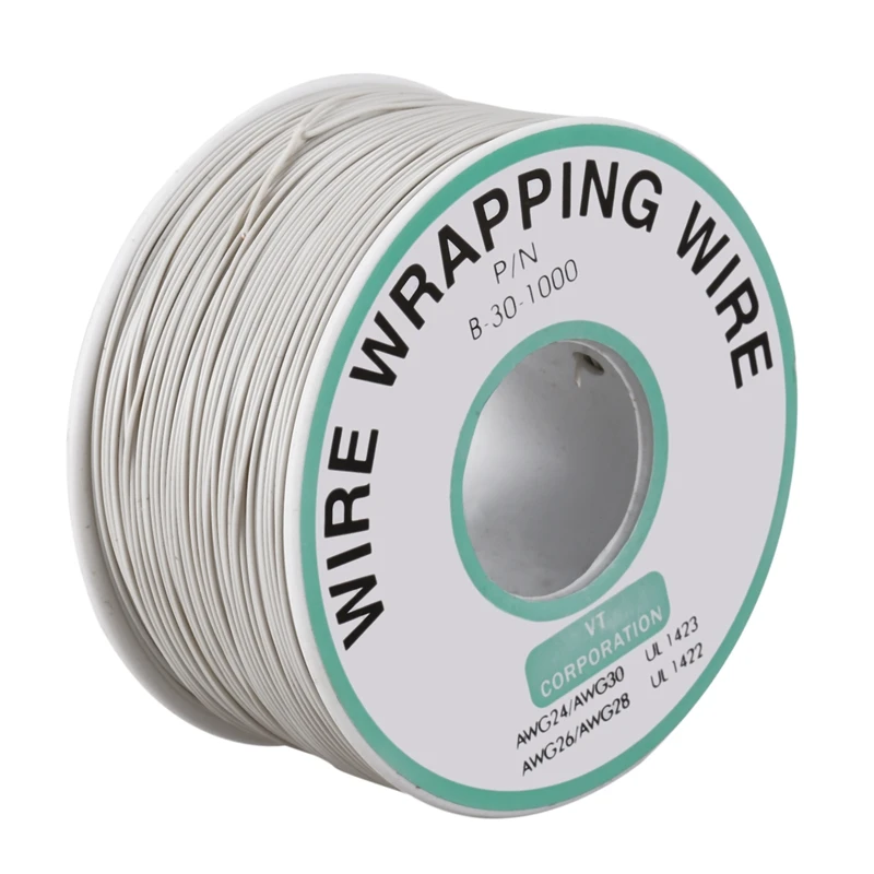 305M White PVC Coated Tin Plated Copper Wire Wire-Wrapping 30AWG Cable Roll
305M White PVC Coated Tin Plated Copper Wire Wire-Wrapping 30AWG Cable Roll