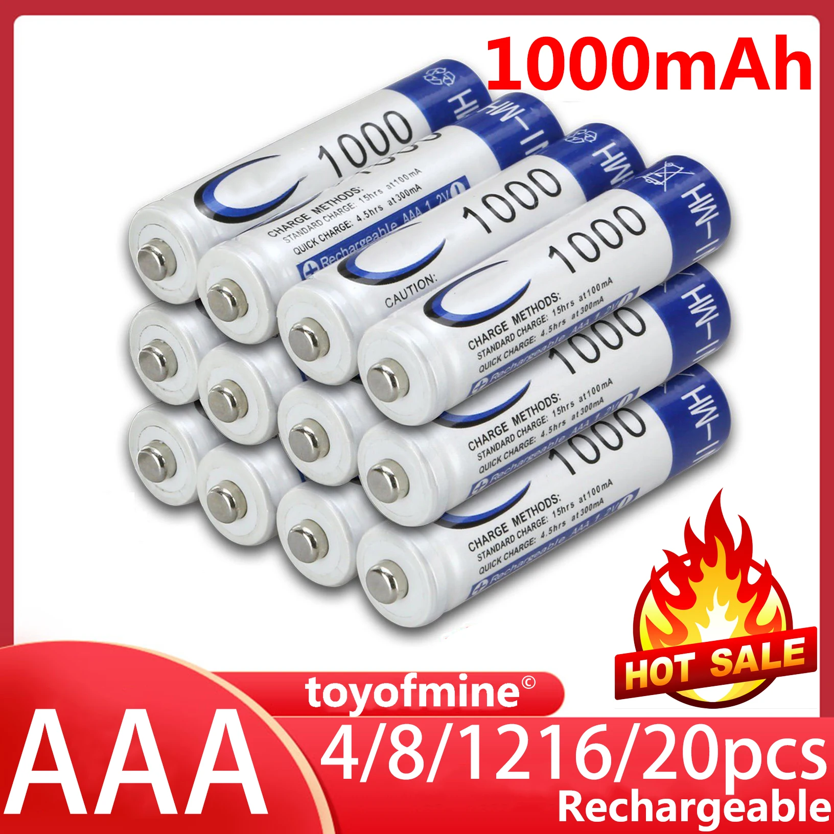4-20pcs AAA 1.2V 1000mAh Ni-MH Rechargeable Battery Rechargeable Batteries cells for toys
4-20pcs AAA 1.2V 1000mAh Ni-MH Rechargeable Battery Rechargeable Batteries cells for toys