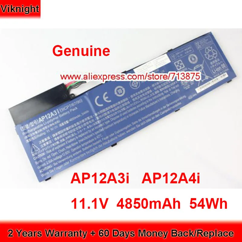 Genuine AP12A3i Battery BT.00304.011 for Acer Aspire M3-481 Ultrabook TravelMate X483G 11.1V 4850mAh 54Wh
Genuine AP12A3i Battery BT.00304.011 for Acer Aspire M3-481 Ultrabook TravelMate X483G 11.1V 4850mAh 54Wh