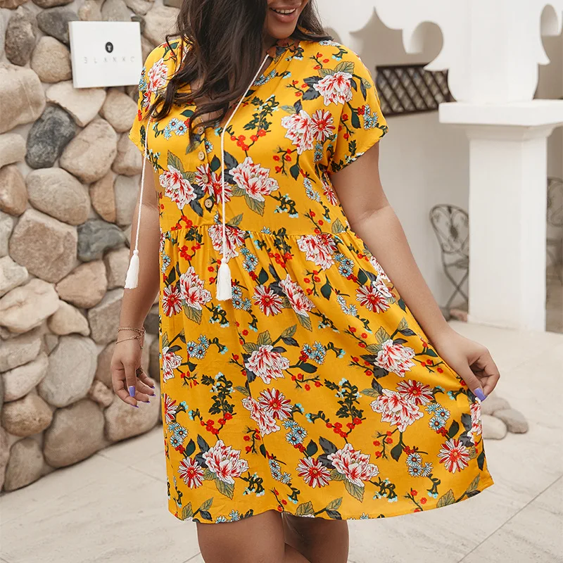 Plus Size Printed Dress Women Flower Printed Dress Women Short Flare Sleeve Floral Lace Patchwork V-Neck Dress Ladies Vestidos
Plus Size Printed Dress Women Flower Printed Dress Women Short Flare Sleeve Floral Lace Patchwork V-Neck Dress Ladies Vestidos