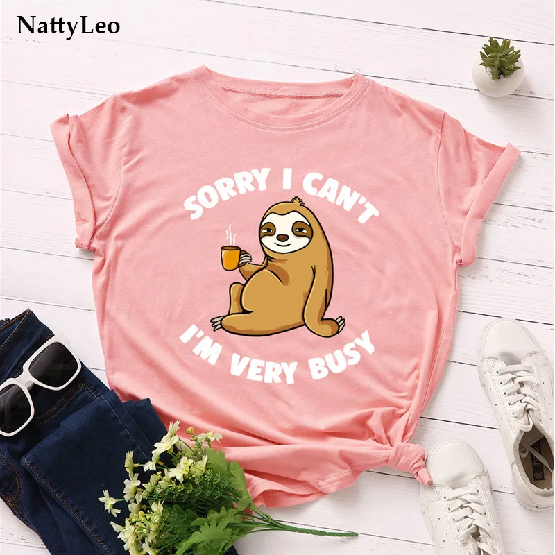 Plus Size S-5XL 100%Cotton T-Shirt New Sloth Letter Print T Shirt Women Shirts O Neck Short Sleeve Tees Summer Women TShirt Tops
Plus Size S-5XL 100%Cotton T-Shirt New Sloth Letter Print T Shirt Women Shirts O Neck Short Sleeve Tees Summer Women TShirt Tops