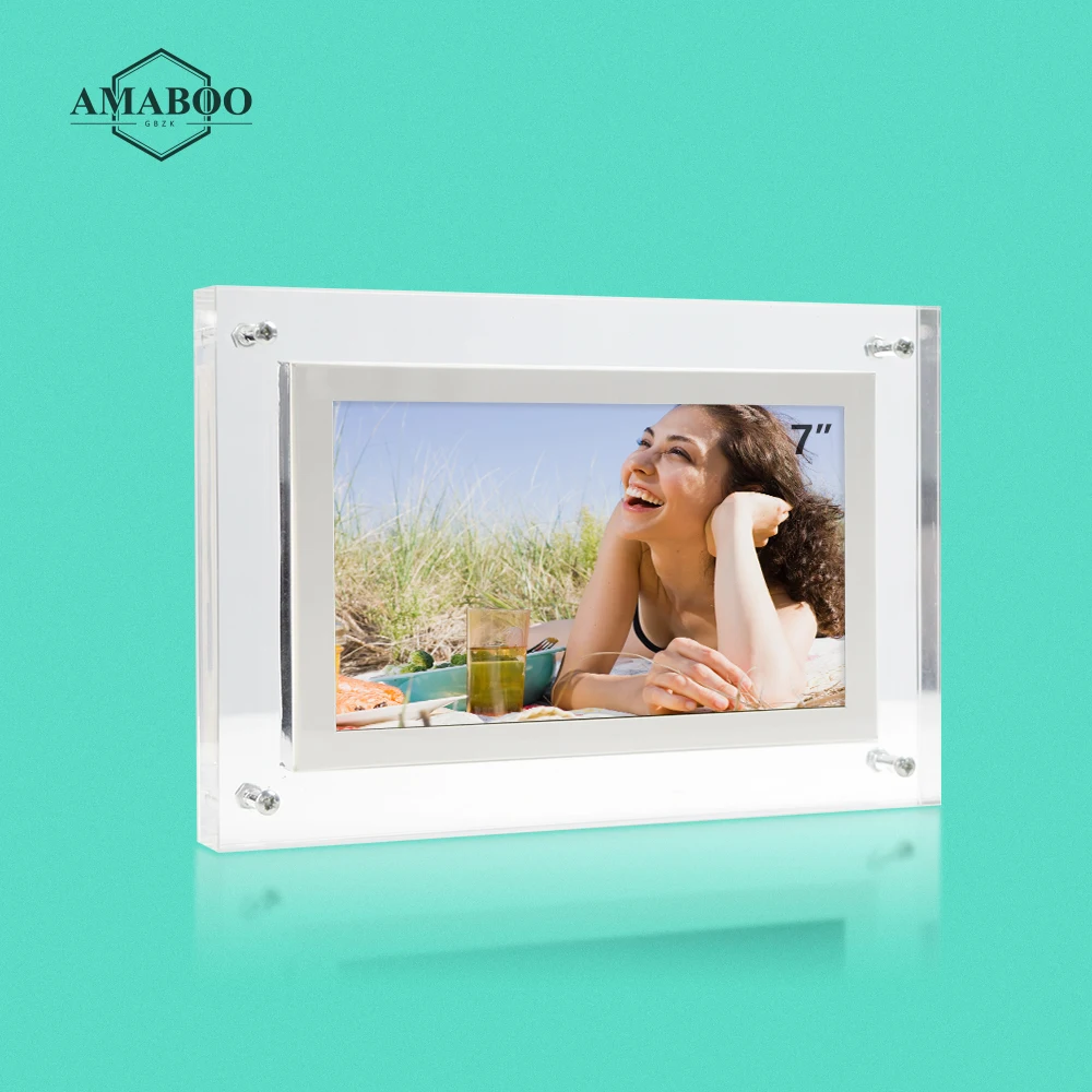AMABOO оптовая продажа, прозрачная кристальная видео рамка для бесконечных объектов, фоторамка с питанием от батареи, ЖК-дисплей 7 дюймов, цифр... 
AMABOO оптовая продажа, прозрачная кристальная видео рамка для бесконечных объектов, фоторамка с питанием от батареи, ЖК-дисплей 7 дюймов, цифр...
