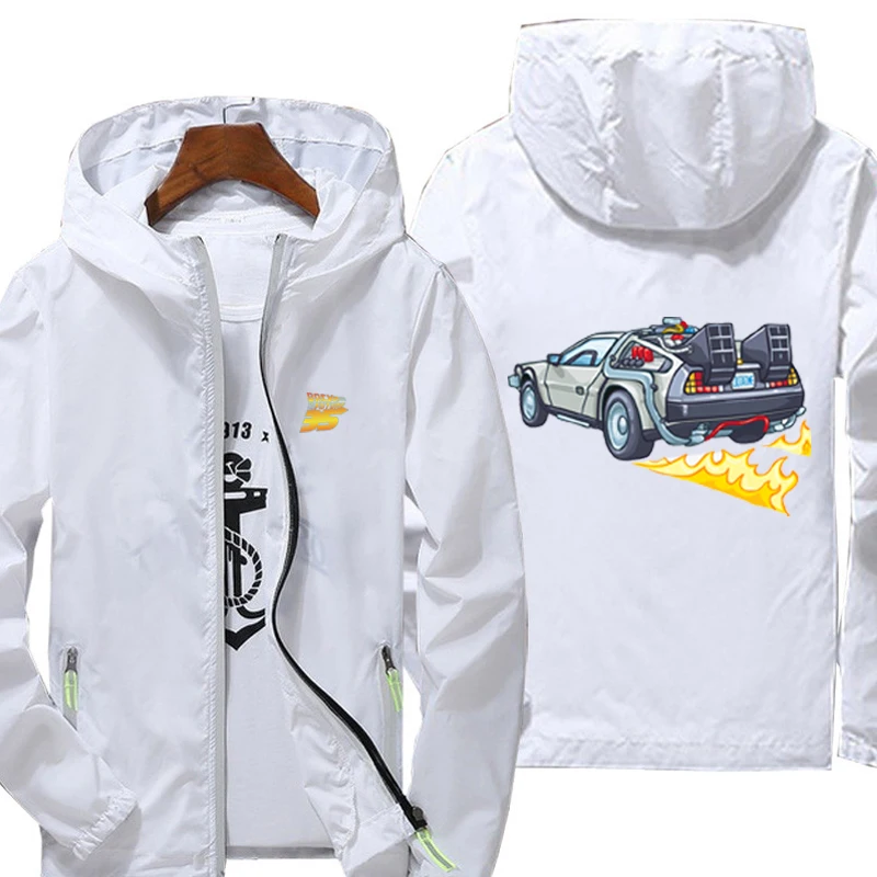 Casual Back To The Future Jacket Spring Autumn reflective zipper Windbreaker waterproof Jackets men street Hooded thin Coats
Casual Back To The Future Jacket Spring Autumn reflective zipper Windbreaker waterproof Jackets men street Hooded thin Coats