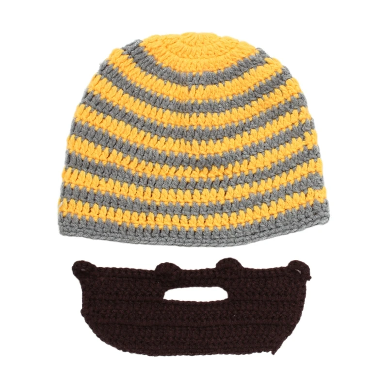 

Fashion Mustache Knitted Hat Woolen Hat Simple Striped Beanie Hat Ear Protection for Family Gatherings Street Shooting L5YB
