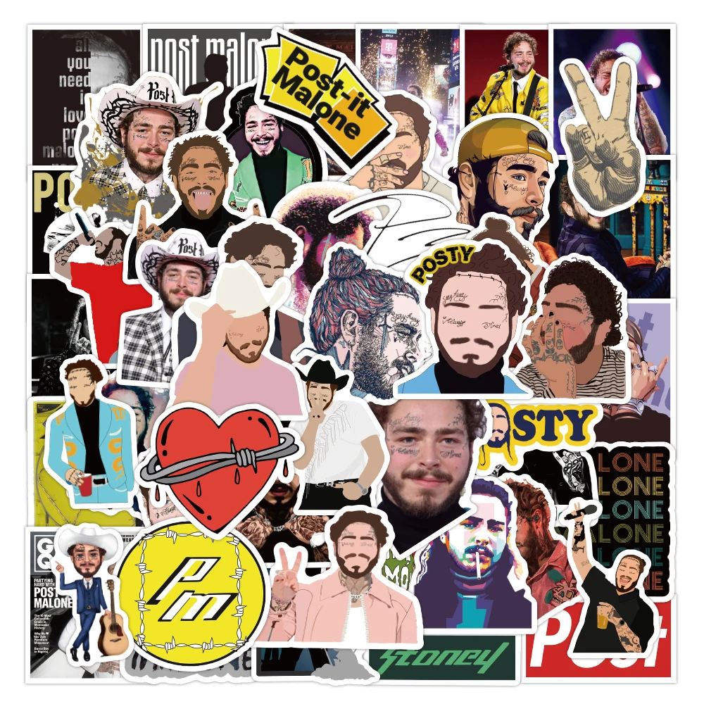 50pcs/Bag American Famous Singer Post Malone Pvc Adhesive Waterproof Sticker Fashion Trunk Brand Laptop Bag Stickers Toys
50pcs/Bag American Famous Singer Post Malone Pvc Adhesive Waterproof Sticker Fashion Trunk Brand Laptop Bag Stickers Toys