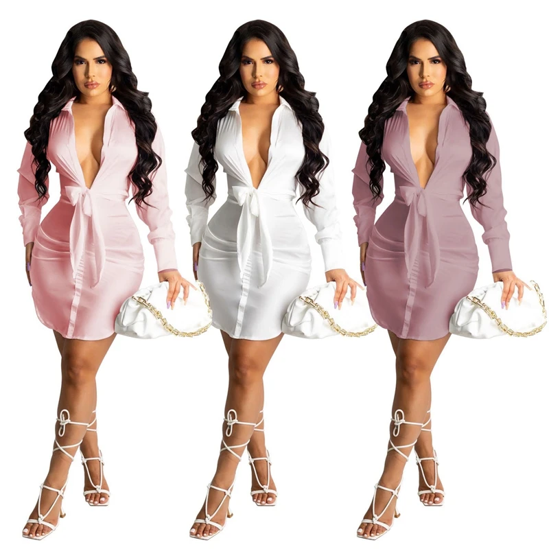 Women Clothing Summer Lovely Shiny Bandage Long Sleeve Shirt Dress Birthday Party Lounge Club Outfit Goth Streetwear Y2k Clothes
Women Clothing Summer Lovely Shiny Bandage Long Sleeve Shirt Dress Birthday Party Lounge Club Outfit Goth Streetwear Y2k Clothes