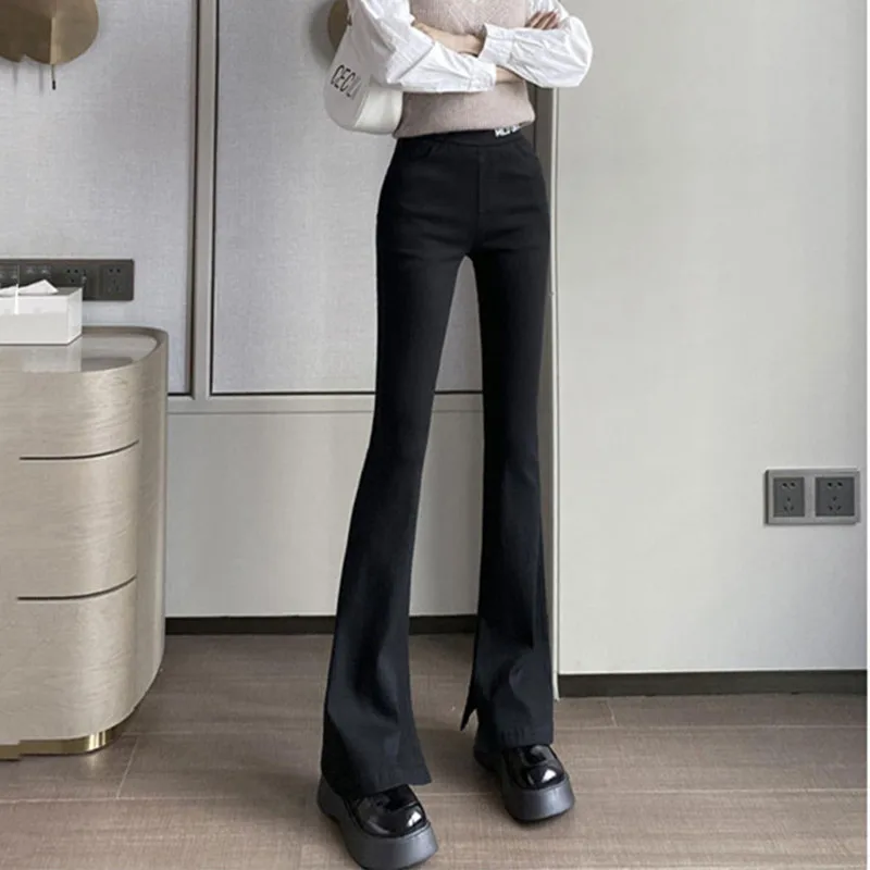 Real shot 2021 autumn winter new high-waisted thin elastic tight-fitting micro-flared pants letter embroidery casual pants women
Real shot 2021 autumn winter new high-waisted thin elastic tight-fitting micro-flared pants letter embroidery casual pants women