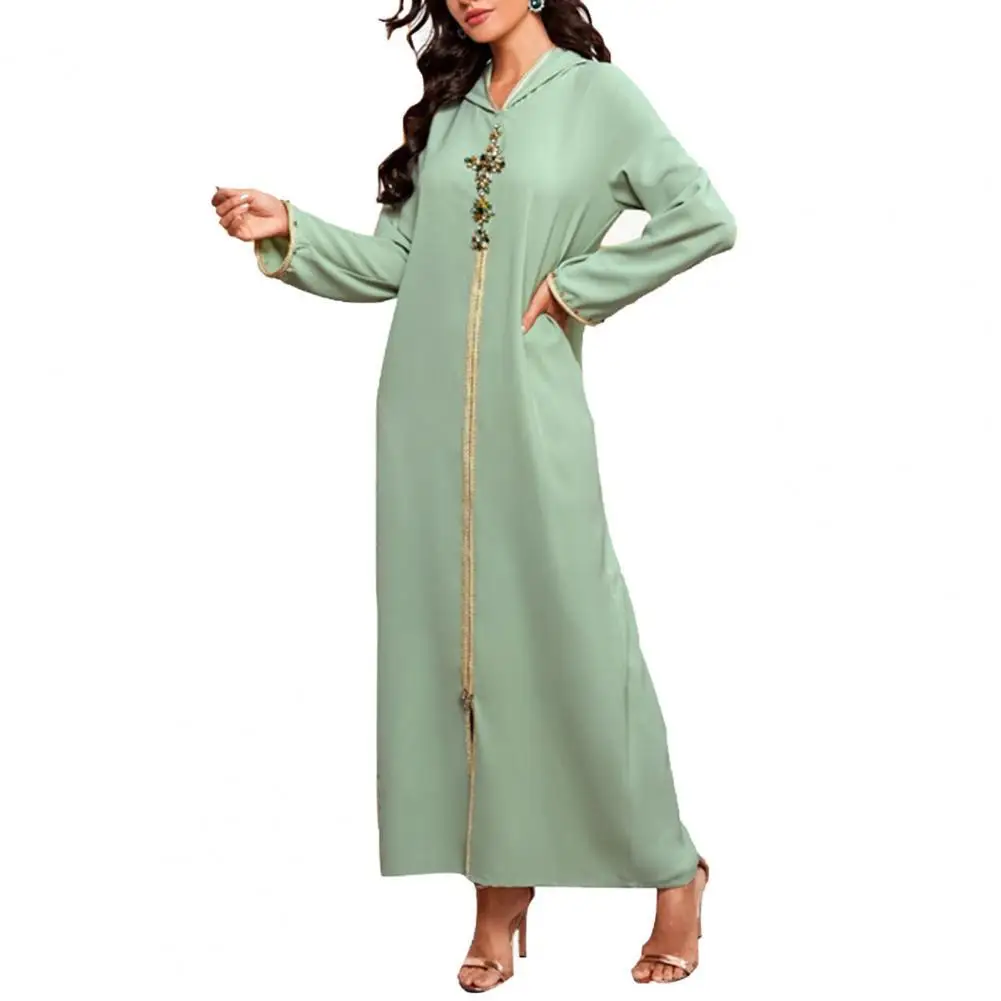 Summer Women Maxi Dress Long Sleeve Solid Color Hooded Beads Stitched Rhinestone Loose Robe платье летнее женское 2021
Summer Women Maxi Dress Long Sleeve Solid Color Hooded Beads Stitched Rhinestone Loose Robe платье летнее женское 2021