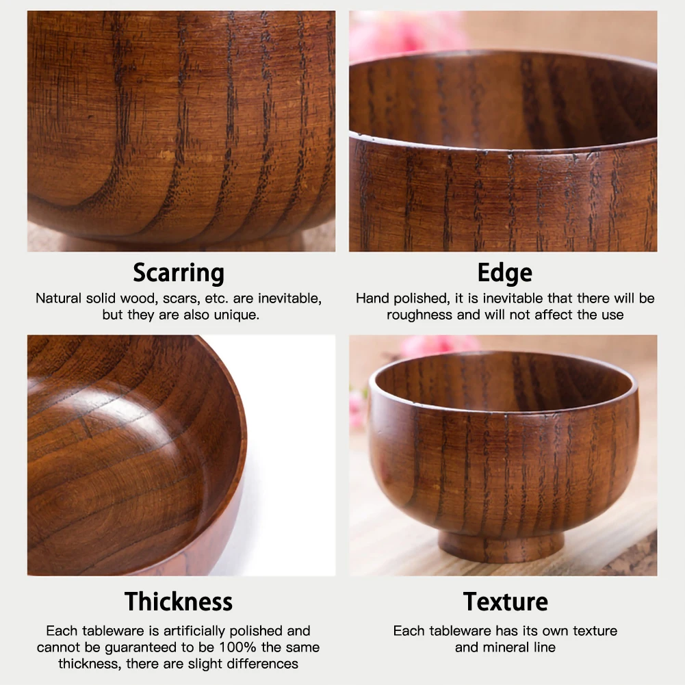 Wooden Salad Rice Bowls Japanese Style Natural Wood Tableware Wooden Bowl Soup Noodles Kitchen Utensil Dishes Accessories
Wooden Salad Rice Bowls Japanese Style Natural Wood Tableware Wooden Bowl Soup Noodles Kitchen Utensil Dishes Accessories