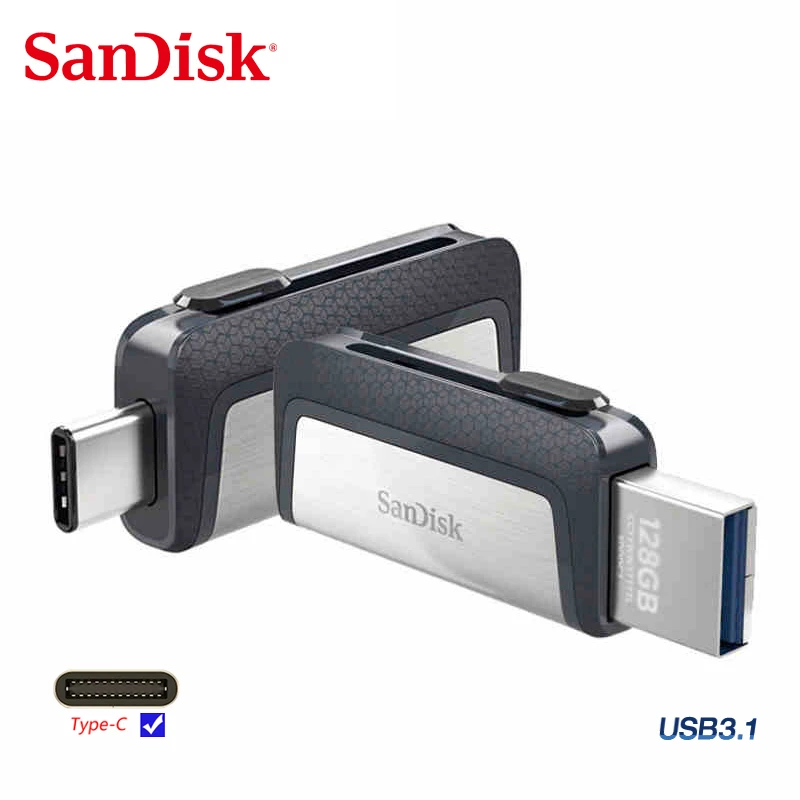 Sandisk Ultra Dual OTG SDDDC2 USB флеш накопитель type C 256 ГБ 128 Гб 64 32 USB3.1 для смартфона Флешка