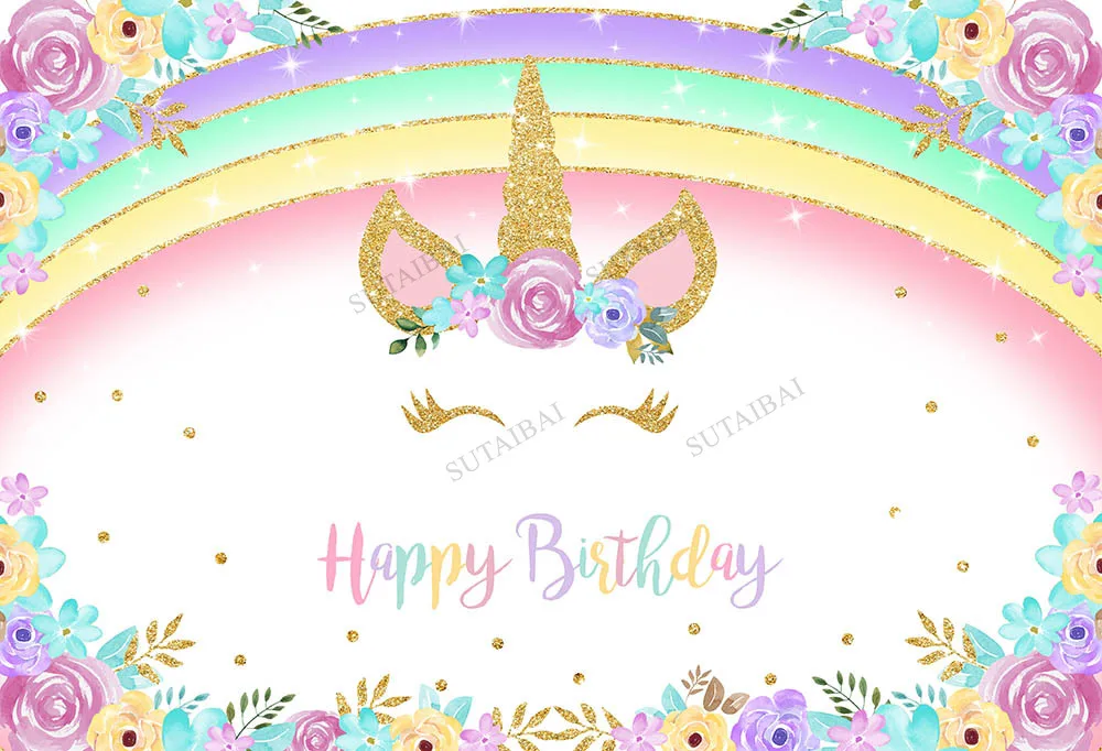 Flower Gold Glitter Unicorn Backdrop Background for Photography Photophone Birthday Party Dessert Table Decoration Supplies
Flower Gold Glitter Unicorn Backdrop Background for Photography Photophone Birthday Party Dessert Table Decoration Supplies