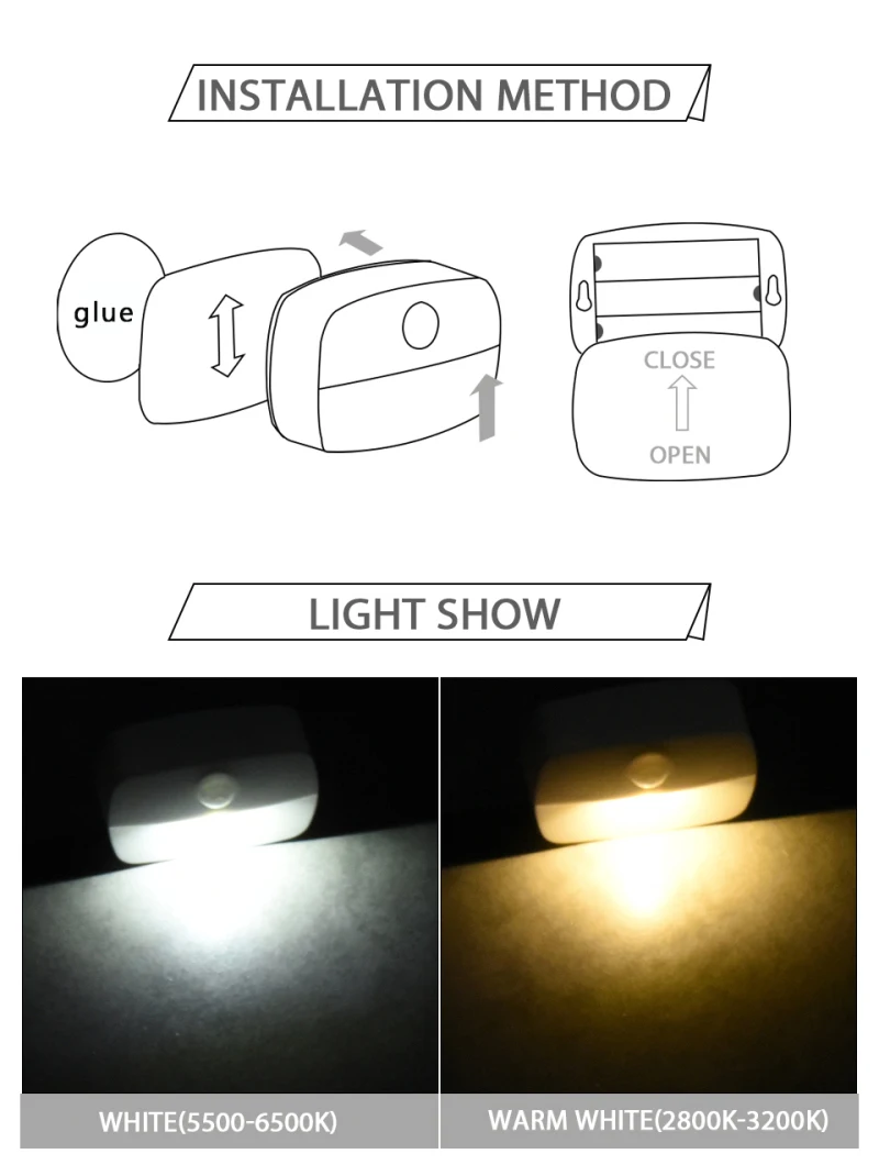 3/5 Pcs Smart LED Night Lights Wireless PIR Motion Sensor White/Warm Light Closet Stair Room Lamps Decorative Battery Operated 
3/5 Pcs Smart LED Night Lights Wireless PIR Motion Sensor White/Warm Light Closet Stair Room Lamps Decorative Battery Operated